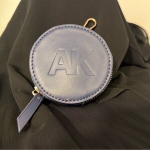 Anne Klein Blue Coin Purse for Women, Logo Accent, Solid